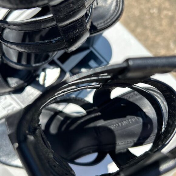 Frye Suzie Gladiator Womens Black Leather Strap Block Heels - Picture 10 of 16